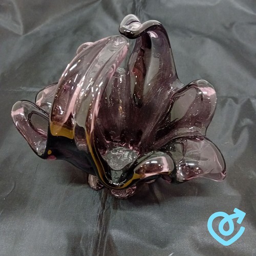 Art glass vase - glass, purple