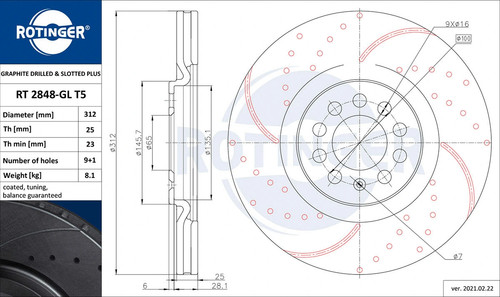 Pcs front brake disc - x2,