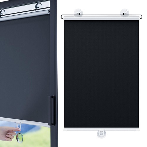 Retractable black roller blind - retractable,
