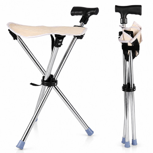 Folding walking stick seat - stick,