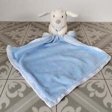 Marks & Spencer Puppy Dog Baby Comforter Blanket Blue Doudou M&S Blankie