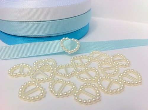 Pearl beaded heart buckle - pearl,
