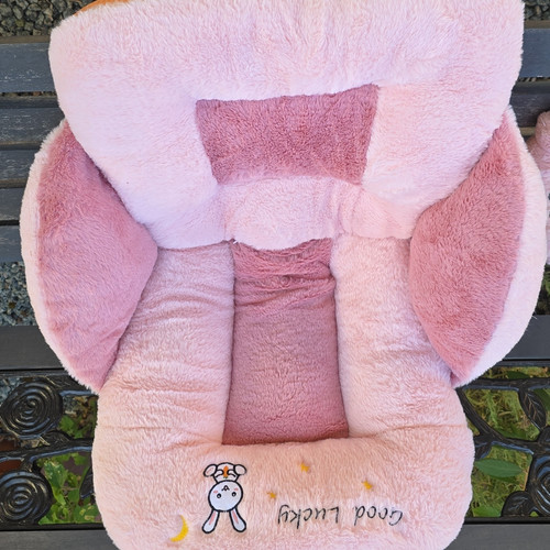 Pink plush chair cushion with - cushion,