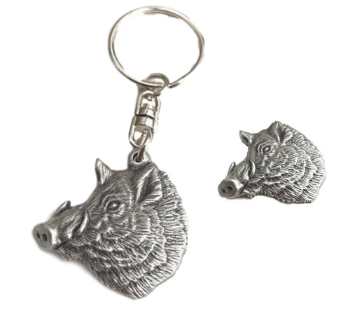 Boars head keyring - head, pin