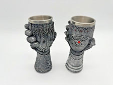 Medieval Knight Gauntlet Wine Goblets x2