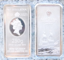 Silver Bar 250 Grams St Helena