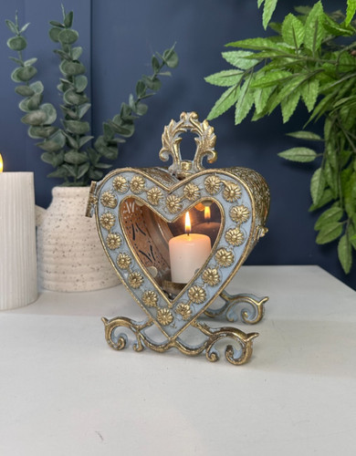 Vintage glass heart - vintage, candle