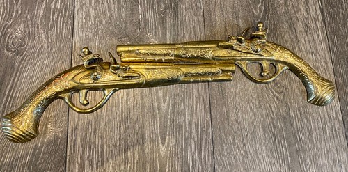 Pair vintage brass wall - of,
