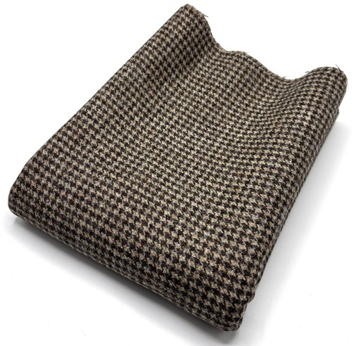 Brown dogtooth wool fabric - dogtooth,