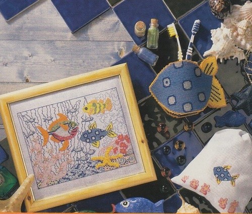Tropical fish motifs - tropical,