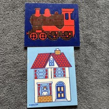 2 X Vintage Wooden Tray