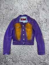 RARE Voyage Passion Psychedelic Denim Hearts Jacket Size 6