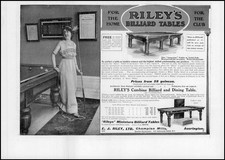1912 ADVERTISING Rileys Billiard Tables Combine Billiard and Dining Table (109)