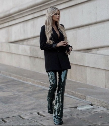 Zara sequinned flared - , trousers