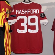 Manchester United 2015/16 Adidas Home Football Shirt UEL Rashford 39 Mens Medium