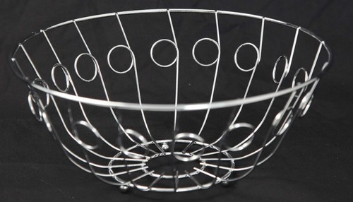 Polished chrome fruit bowl - fruit,