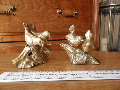 Vintage brass wren sparrow - brass,