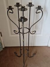 Silver Wrought Iron 6 Candle Floor Standing Table Candelabra Candle Holder Gothi