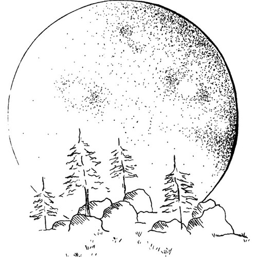 Moon trees unmounted - 'moon, trees'