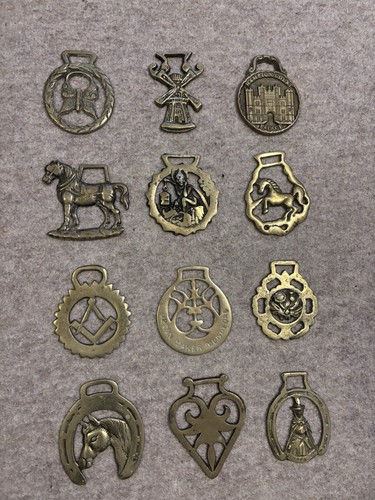 Antique horse brass bundle - 12,