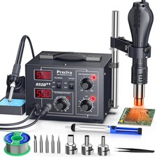 Preciva 2-in-1 Hot Air Gun & Soldering Iron Kit, 852D Hot Air Rework Solderin...
