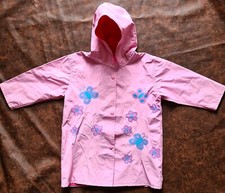 Girls Pink Wippette Flower Design Waterproof Vinyl Raincoat, Age 3, Coat, Jacket