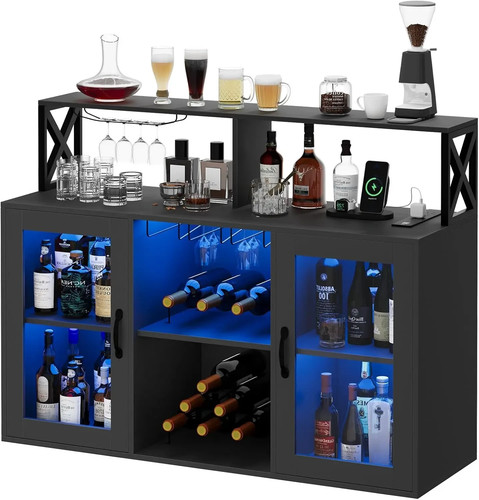 Home wine bar - cabinet, led