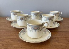 6xRoyal Doulton The Romance Collection Juliet H5077 -Coffee Cans and Saucers VGC