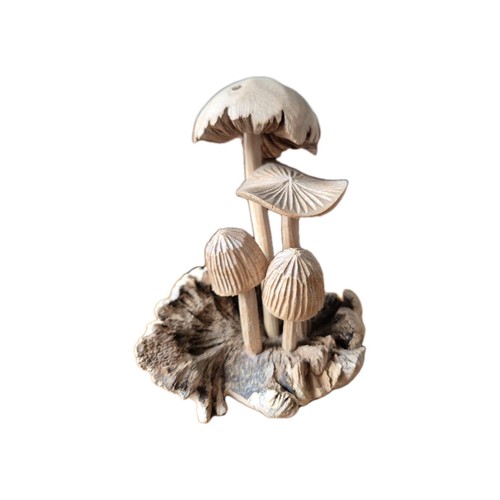 Vintage shrooms hand carved - vintage,
