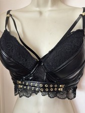 Black Wet Look Cage Harness