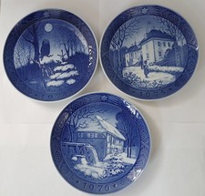3 ROYAL COPENHAGEN 7.25" YEAR PLATES 1974, 75 & 76 VGC
