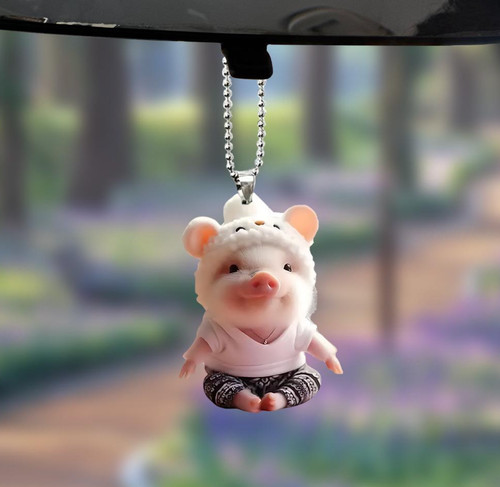Cute pig acrylic key chain - cute,