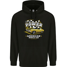 USA Muscle Car American Power Mens 80% Cotton Hoodie