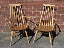Pair 1970s elm and beech - pair,