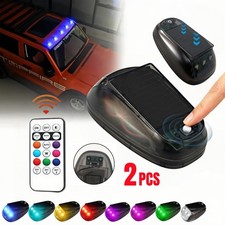 2Pcs RGB Car Solar Roof Top