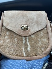 Scotland Deer Skin Genuine Fur Vintage Handbag Rockabilly Western  Satchel