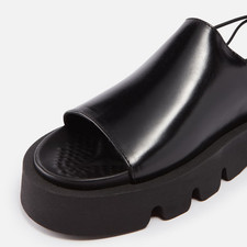 E8 by Miista Noreen Black Strappy Leather Sandals Shoe Womens UK 6 EU 39