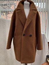 M&S LADIES 3/4 TEDDY COAT SIZE 16 WINTER COLOU RUST WITH 2 SIDE POCKETS…STUNNING