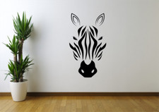 Zebra Head Animal Vinyl Wall