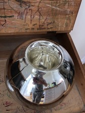 MCM Mercury Mirrored Glass Vase Silver Spherical Reflective Handblown Vintage GC