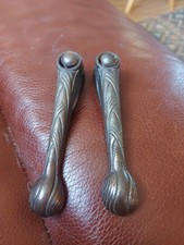 2 Vintage Stair Grippers, Carpet Runner Grips, Clips , Art Deco, Cast Iron