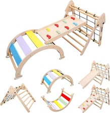 Toddler Climbing Frame, Kids Slide Indoor Gym Playset, Wooden Climbing Toys