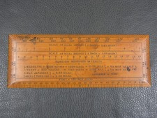 Antique unusual 6" boxwood protractor rule ruler by Lawrence & Mayo