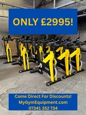 X12 Technogym Group Cycle Connect Bikes - Yellow Studio Spin Bikes - Job Lot - 