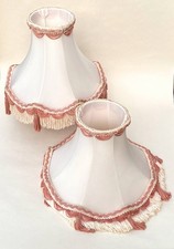 Vintage Pair Lampshades Cream