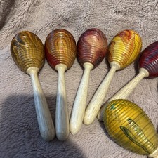 Vintage wooden maracas shakers - wooden,