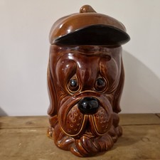 Vintage P&K Price Kensington Ceramic Hound Dog Biscuit Barrel Jar 1980s