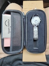 MERKUR Men Pilot Watch Luxury Manual Wind Mechanical Wristwatch White Dial Date