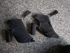 Peacocks Black Suede Open Toe