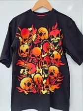 Flipback Skull Pile Black Graphic Cotton Tee Boys Age 13-14 Excellent Condition